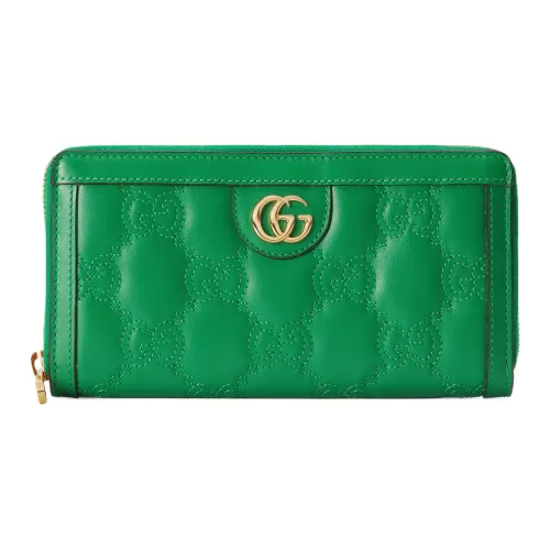 GUCCI GG Matelassé Кожа Кошелек для монет клатч кошелек маленький женский зеленый