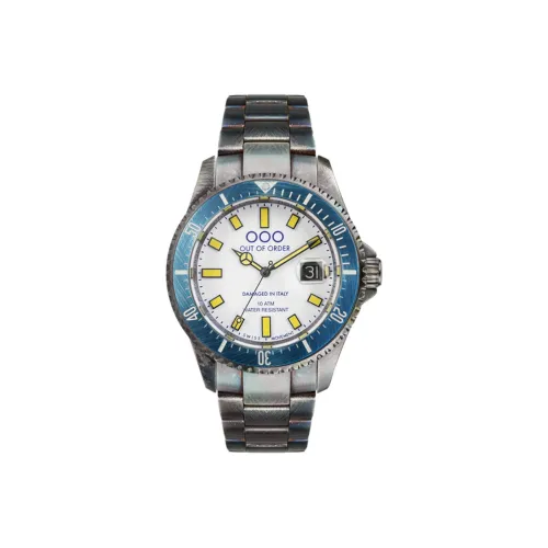 OUT OF ORDER Мужские часы Кварцевый механизм Ремешок из нержавеющей стали Белый циферблат Мужские часы CASANOVA