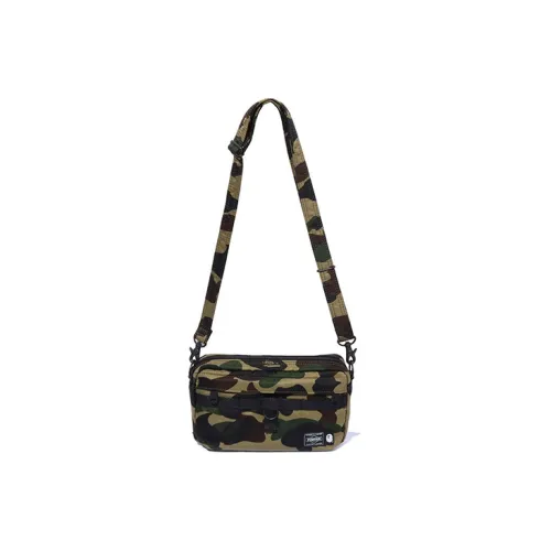 A BATHING APE PORTER Collaboration Полиэстер Сумка через плечо Сумка на плечо Маленькая Мужская Зеленая