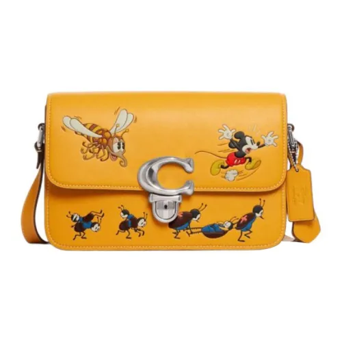 COACH Studio Перчаточная дубленая кожа Camera Сумка Сумка через плечо Маленькая Женская Mallow Желтая