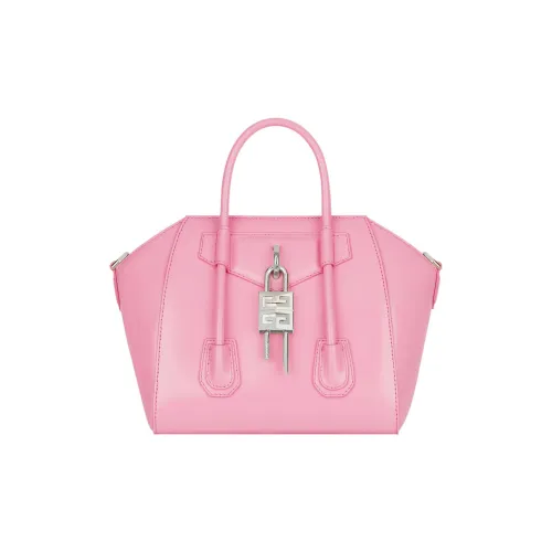 GIVENCHY Antigona Lock Телячья кожа Сумка через плечо Сумка Мини Женская Ярко-розовая