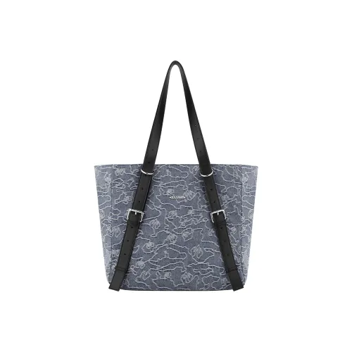 BABAMA Тоут Сумка Сумка для покупок Сумка Сумка через плечо Унисекс Джинсовый синий Деним Желтый