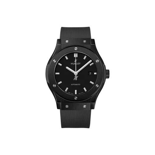 HUBLOT Classic Fusion Автоматический Механический Часы Мужские 42 мм Черный Циферблат Керамические Корпус Часы Резиновый Ремешок