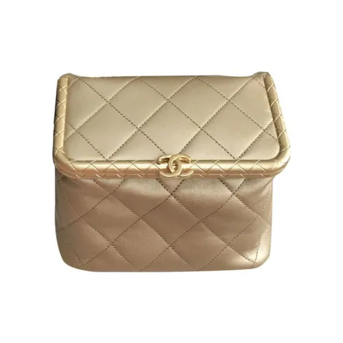 CHANEL Овчина Сумка Box Сумка Сумка через плечо Сумка через плечо Женская Золотая