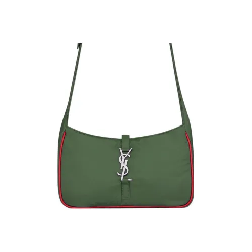 SAINT LAURENT LE5A7 Ткань с коровьей кожей Сумка через плечо Женская Хаки зеленый Красный