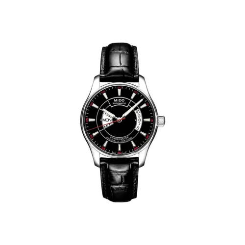 Mido Автоматический Механический Часы Мужские 40 мм Черный Циферблат Корпус из Нержавеющей Стали Ремешок из Коровьей Кожи