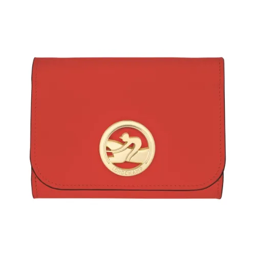 LONGCHAMP Коробка TROT Телячья кожа Держатель для карт кошелек Женские Красный