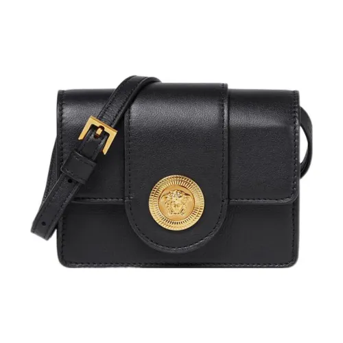 VERSACE Сумка через плечо из коровьей кожи Mini Мужская Черная