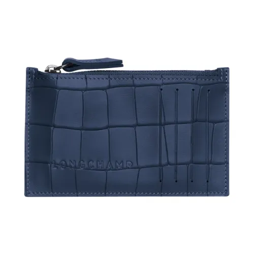 LONGCHAMP Croco Block Коровья кожа Монетница Держатель для карт Мужской Морской синий