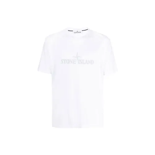 STONE ISLAND Белая Мужская T-Рубашка