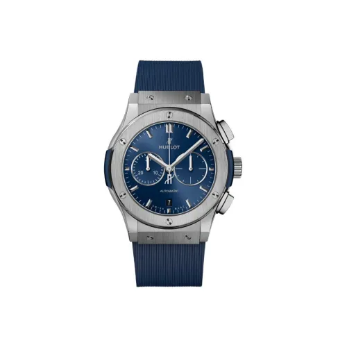 HUBLOT Classic Fusion Автоматический Механический Часы Мужские Циферблат 42 мм Синий Титан Корпус Часы Резиновый Ремешок