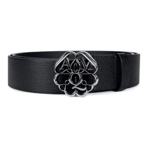 Ремни Alexander McQueen из коровьей кожи, черные, мужские