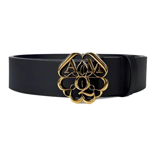 Ремни Alexander McQueen из коровьей кожи, черные, мужские