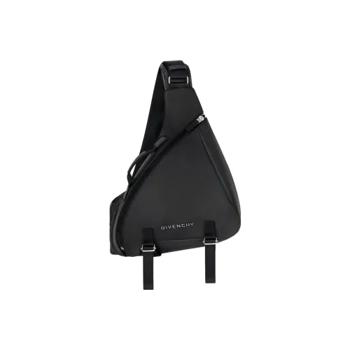 Givenchy г Zip Покрытый холст с тканью и коровья кожа Сумка через плечо Sling Сумка Средний Мужской Черный