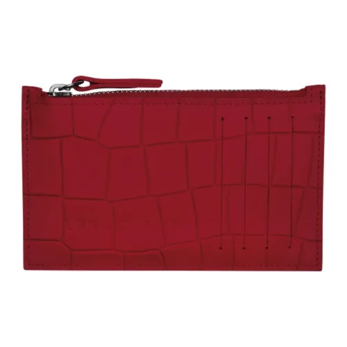 LONGCHAMP Croco Block Коровья кожа Кошелек для монет Мужской Красный