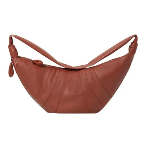Lemaire Коровья кожа Круассан Сумка Портативная Сумка через плечо Большая Унисекс Красная Коричневая