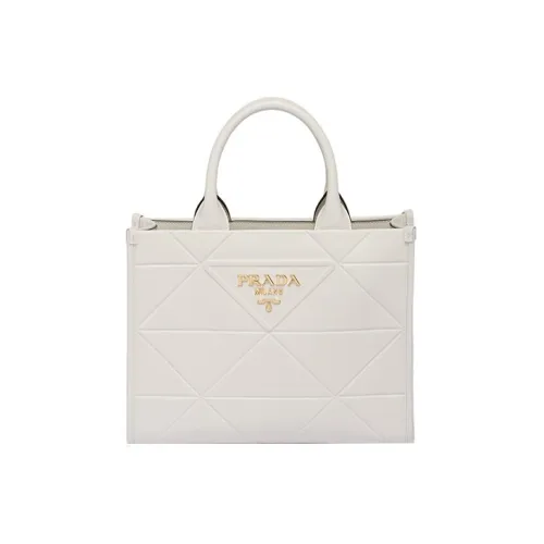 PRADA Кожа Тоут Сумка Сумка для покупок Сумка через плечо Сумка среднего размера Женская Белая