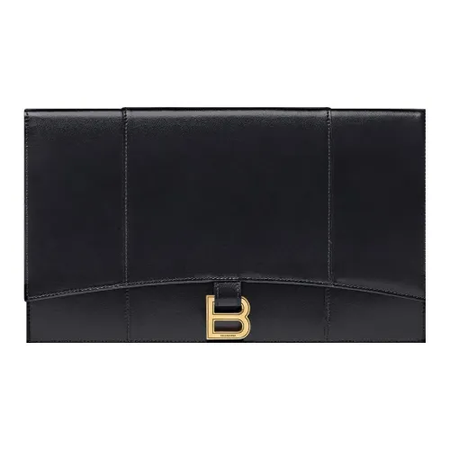 Balenciaga HOURGLASS Клатч из коровьей кожи Унисекс Черный