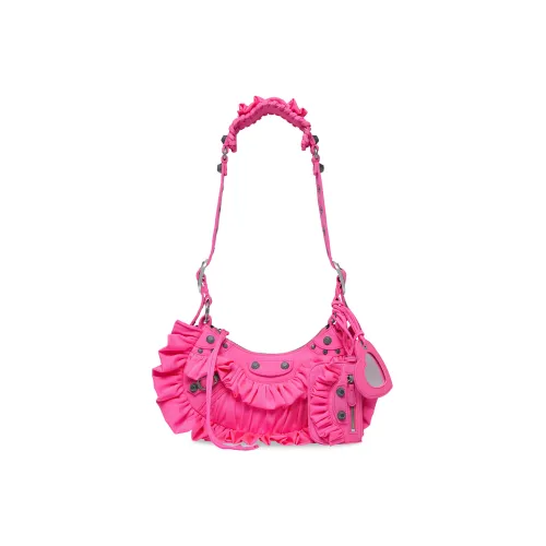 Balenciaga Le Cagole Полиамид Портативная Сумка через плечо Сумка на плечо Мини Женская Персиково-розовая