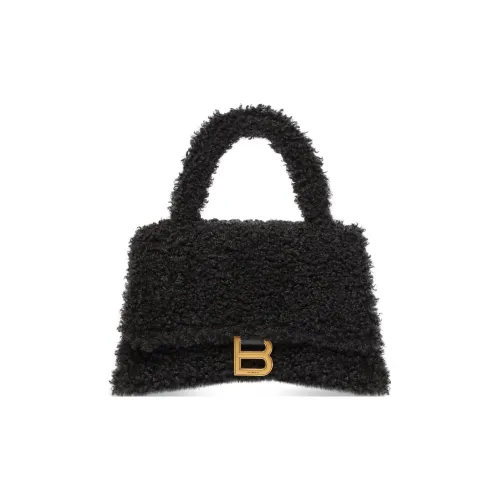 Balenciaga HOURGLASS Овчина Сумка через плечо Сумка Маленькая Унисекс Черная