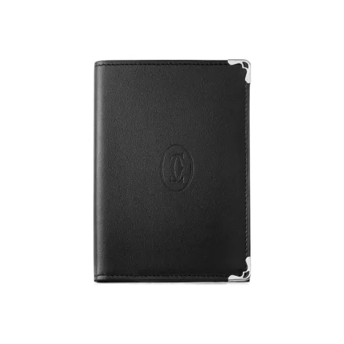 Cartier Must De Cartier Телячья кожа Держатель для паспорта Стандартный Мужской Черный