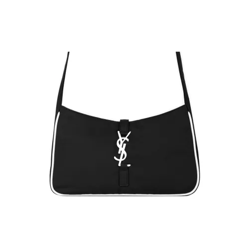 SAINT LAURENT LE5A7 Переработанный нейлон Сумка через плечо Женская Черный Белый