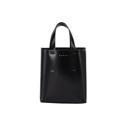 MARNI Сумка Tote из коровьей кожи Сумка для покупок Сумка через плечо Сумка мини Женская Черная