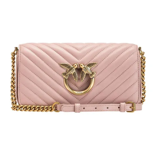 PINKO Click Series Sheepskin и Calfskin Портативные Сумки через плечо Сумка на плечо Мини Женская Розовая