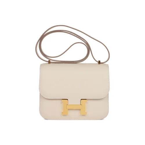 HERMES Constance Mysore Шевро Сумка через плечо Мини Женская I2 Nata Кремово-белый
