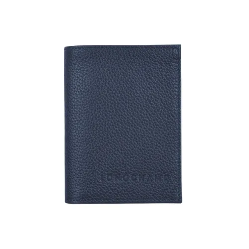 LONGCHAMP Le Foulonné Коровья кожа Держатель для карт кошелек Мужской Синий