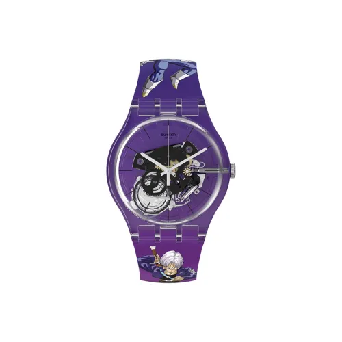 SWATCH Дракон Жемчужный Z Co Branded Series Кварцевый механизм Унисекс Часы 41 мм Черепный циферблат Пластиковый корпус Часы Пластиковый ремешок