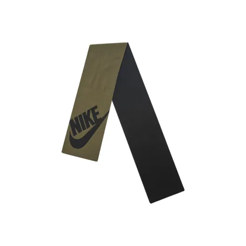 NIKE Акриловые Вязаные Шарфы Черный/Армейский Зеленый Унисекс
