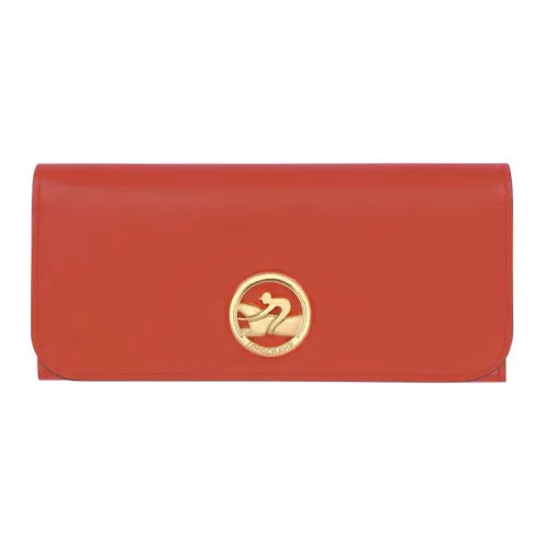 LONGCHAMP Коробка TROT Телячья кожа Кошелек Женские Оранжево-красный