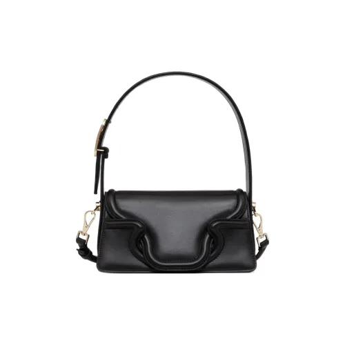 Valentino Козья кожа Портативная Сумка через плечо Сумка на плечо Женская Черная