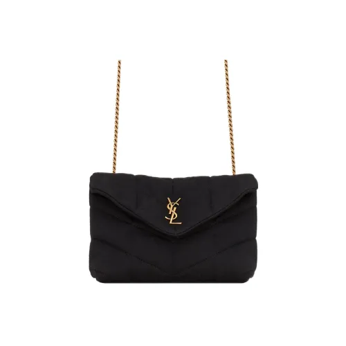 SAINT LAURENT Пуховая шерсть Сумка через плечо Мини Женская Черная