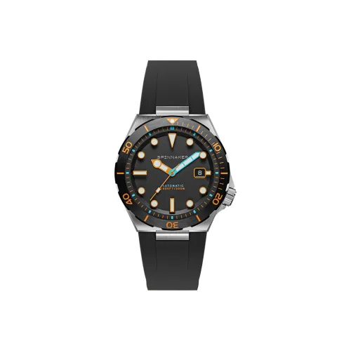 SPINNAKER BOETTGER Collection Мужские часы Автоматический механический механизм Резиновый ремешок 42 мм Черный циферблат