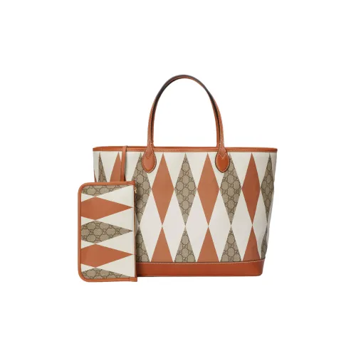 GUCCI Коровья кожа с холстом тоут-сумка сумка для покупок большая мужская коричневая бежевая