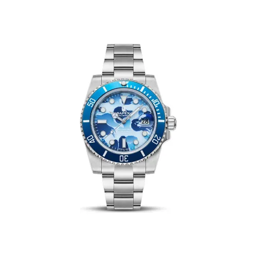 A BATHING APE Механические Мужские Часы 44 мм Синий