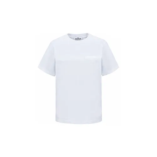 Stone Island Молочно-белая Мужская T-рубашка