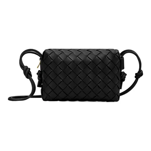 Bottega Veneta Loop кожа Camera сумка для хранения ручная сумка на плечо мини женская черный