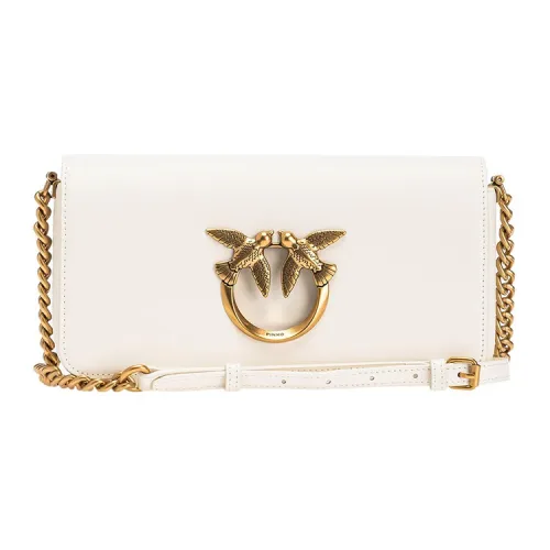 PINKO Click series Корова Кожа Сумка Сумка через плечо Сумка через плечо Мини Женская Бежевая