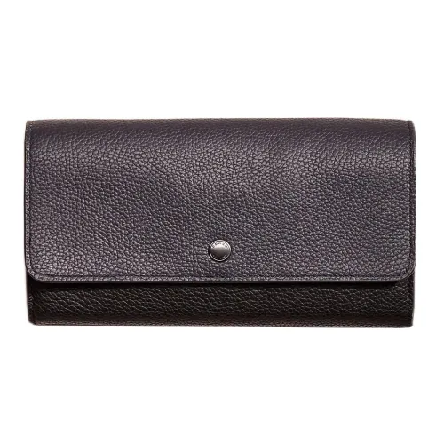 COACH Многофункциональный кошелек из галечной кожи с телячьей кожей мужской черный