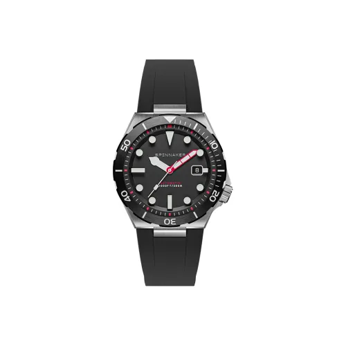 SPINNAKER BOETTGER Collection Мужские часы Автоматический механический механизм Резиновый ремешок Черный циферблат