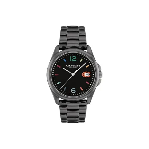 COACH GREYSON Collection Наручные часы Кварцевый механизм Керамика Ремень Черный циферблат Женские часы 14503927