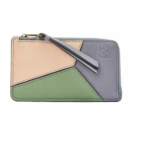 LOEWE Пазл Коровья кожа Картхолдер Женские Асфальтовый серый Телесный