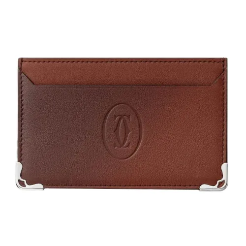Cartier Must De Cartier Телячья кожа Держатель для карт Мужской Градиент Коричневый