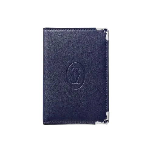 Cartier Must De Cartier Men's Blue Calfskin Card Holder