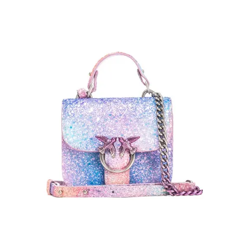 PINKO Блестящий Розовый Ткань Одно Плечо Сумка Экстра Мини Женская Многоцветная Мел