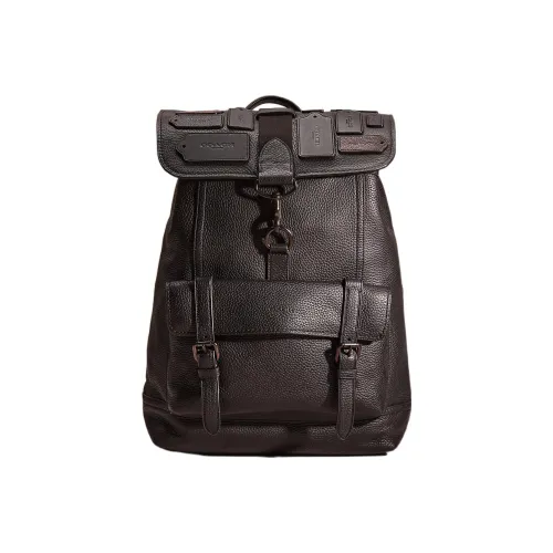 COACH Bleecker Кожа Рюкзак Большой Мужской Черный