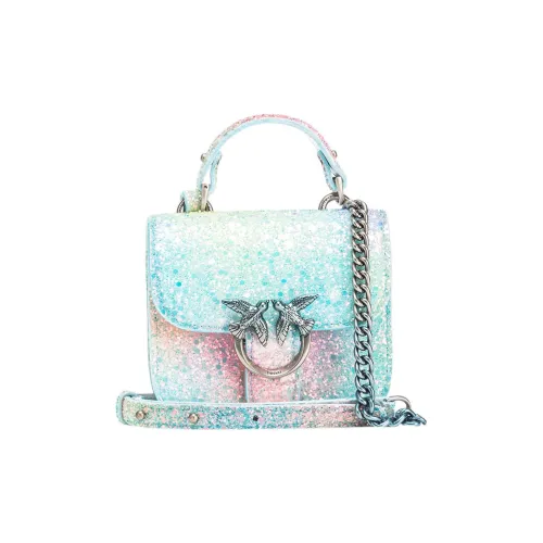 PINKO Блестящий Розовый Ткань Одно Плечо Сумка Экстра Мини Женская Разноцветная Зеленая
